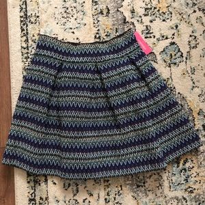 Chevron stitched a-line circle skirt L NWT